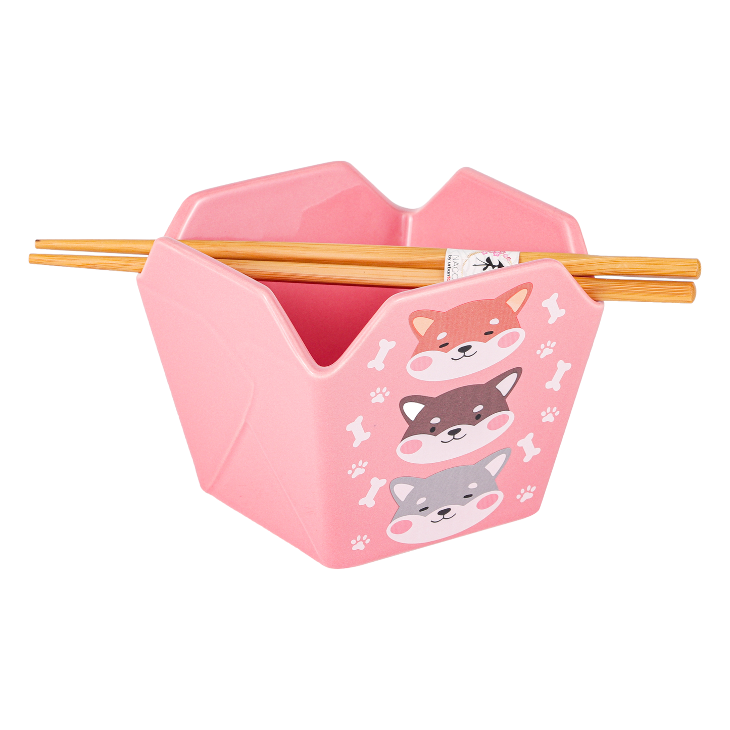 Kawaii Shiba Inu Takeout-Style Servierschüssel mit Essstäbchen