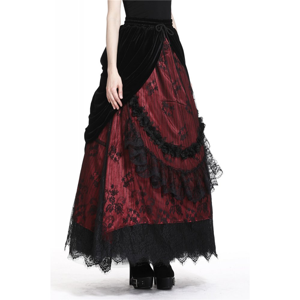 Gothic langer Rock schwarz-rot barock Dark in Love