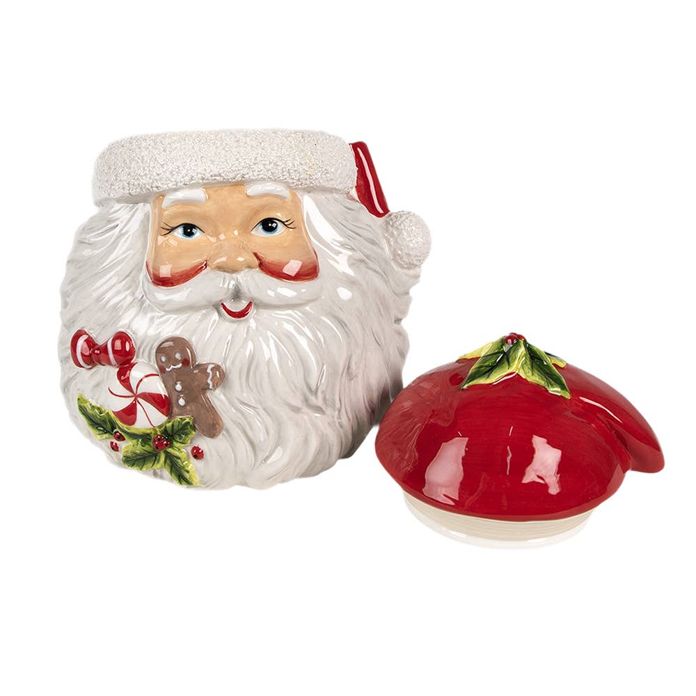 Aufbewahrungsglas Weihnachtsmann 20x17x22 cm weiß/rot