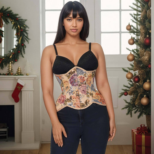 Vintage Curvy Korsett beige