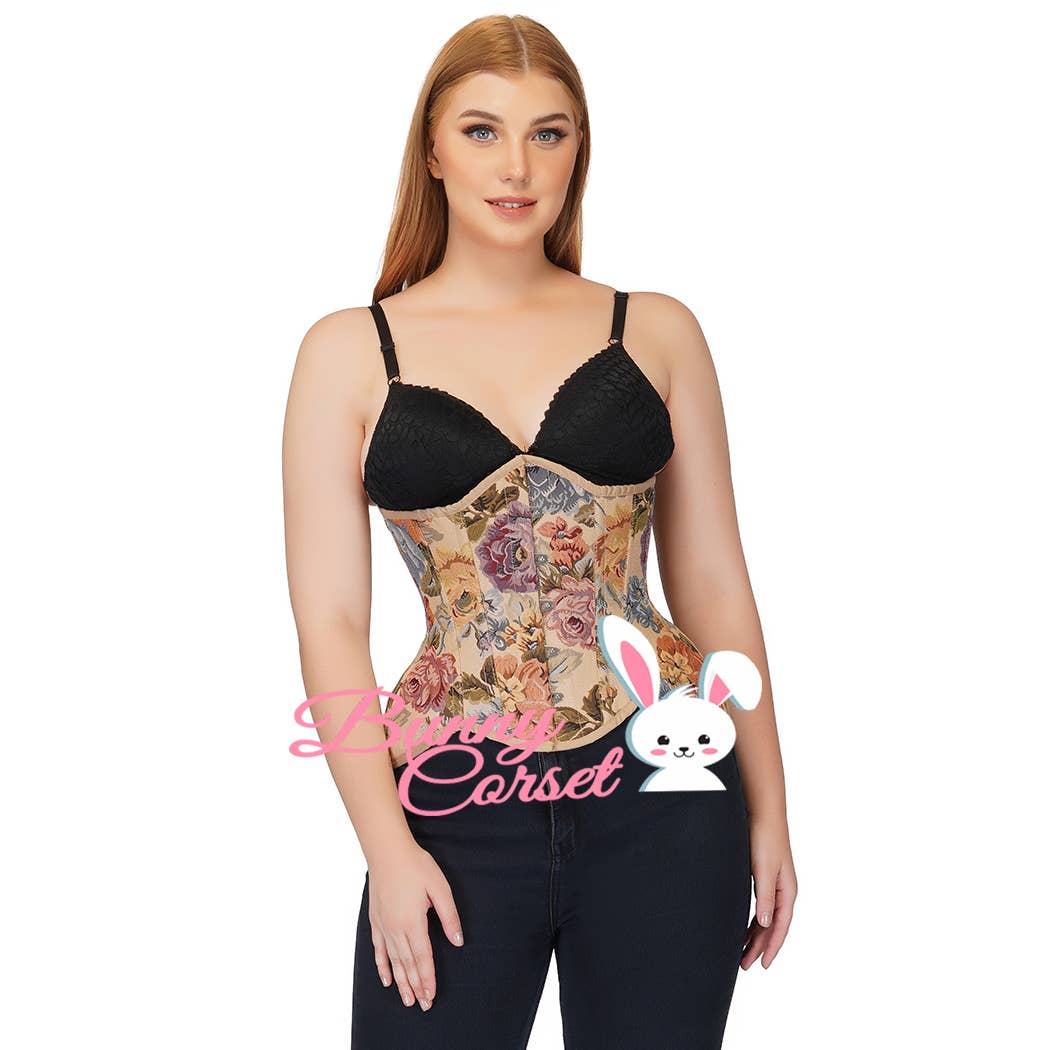 Vintage Curvy Korsett beige