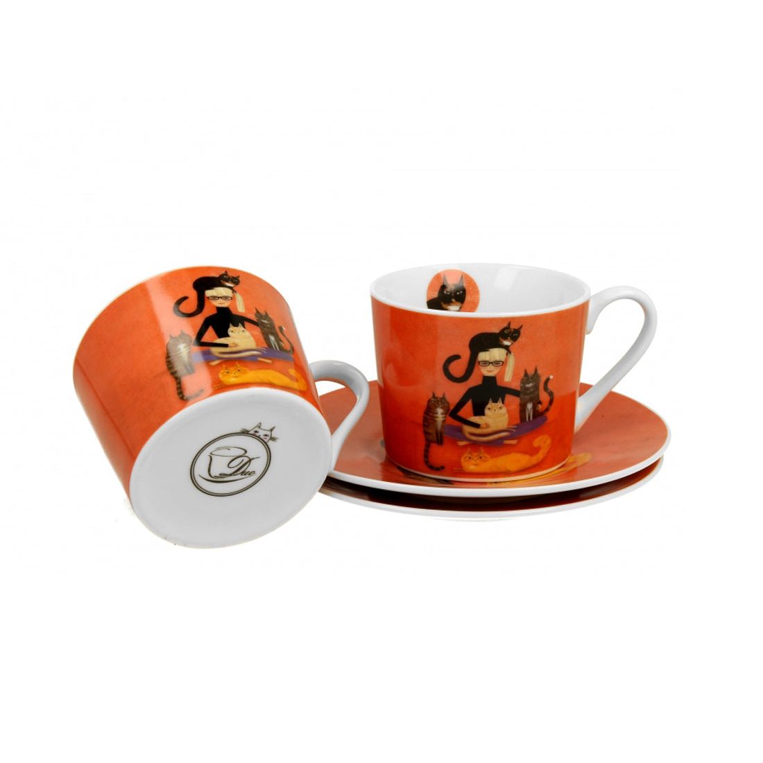 Vintage Duo Tassen Set Katzenwelt Cindy and Cats 230 ml