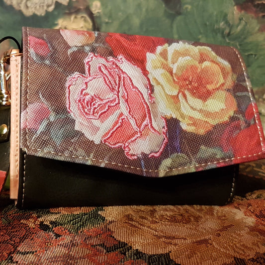 Vintage Geldbörse Blumen 3D