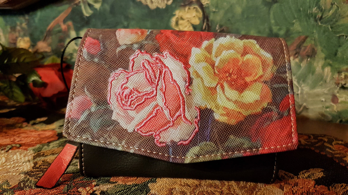 Vintage Geldbörse Blumen 3D