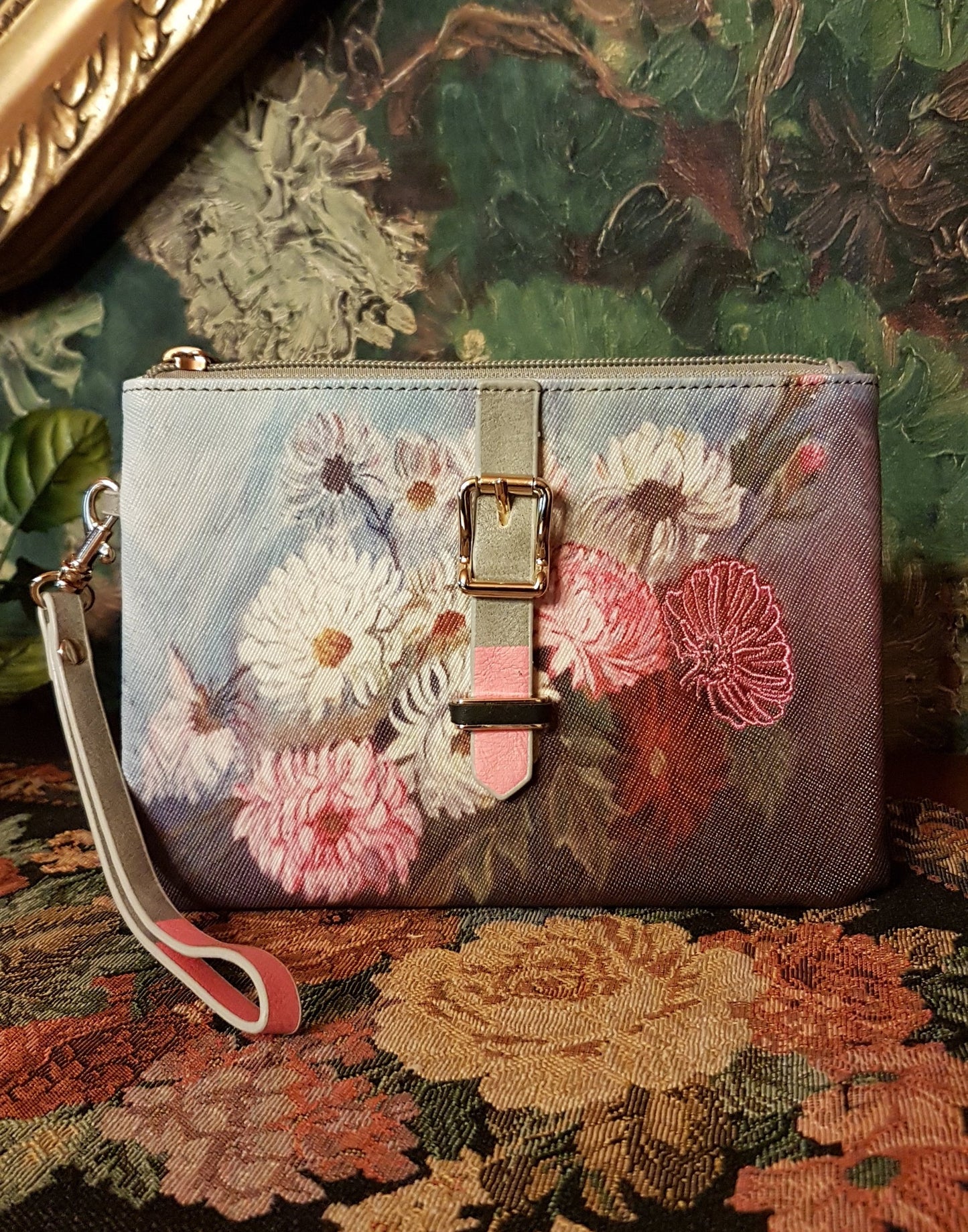 Vintage Kosmetiktasche Blumen 3D