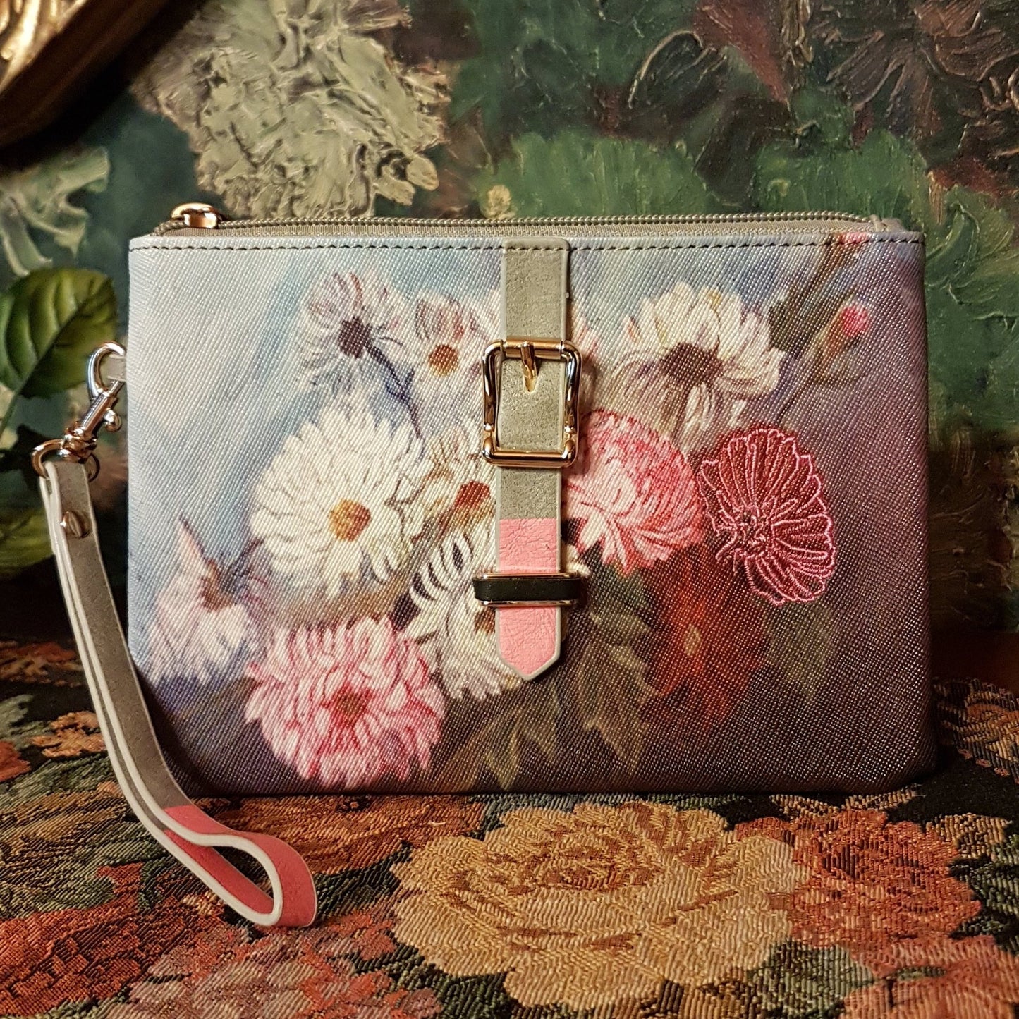 Vintage Kosmetiktasche Blumen 3D