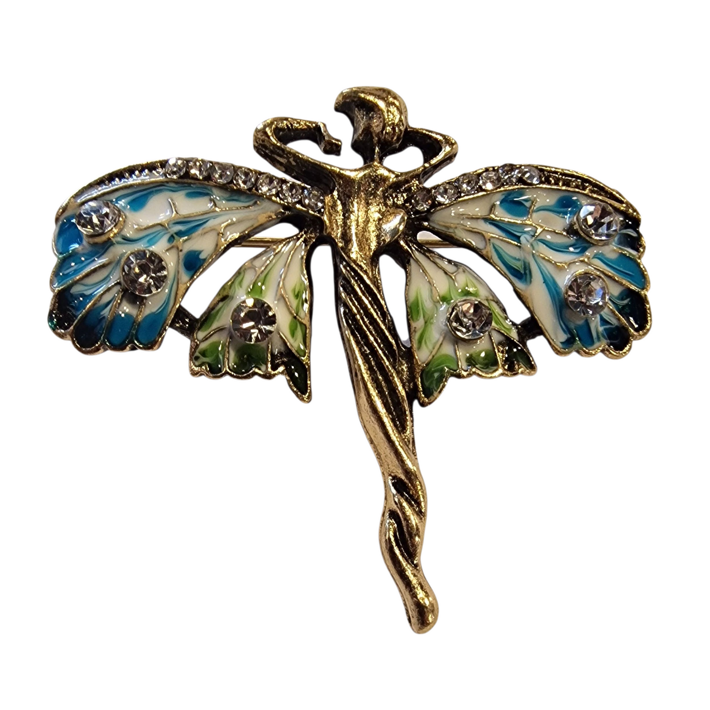 Vintage Art Nouveau Stil Nymphe Brosche
