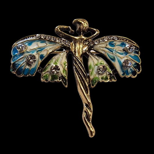 Vintage Art Nouveau Stil Nymphe Brosche