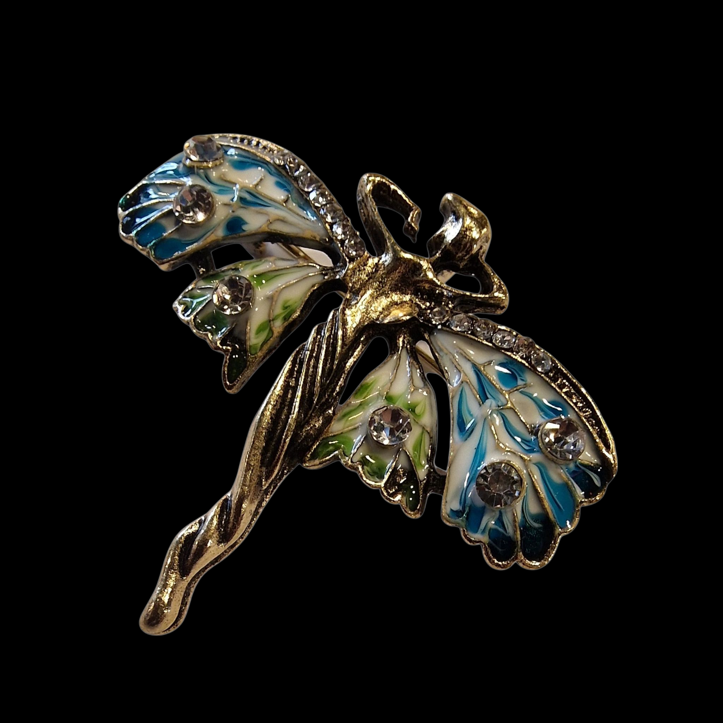 Vintage Art Nouveau Stil Nymphe Brosche