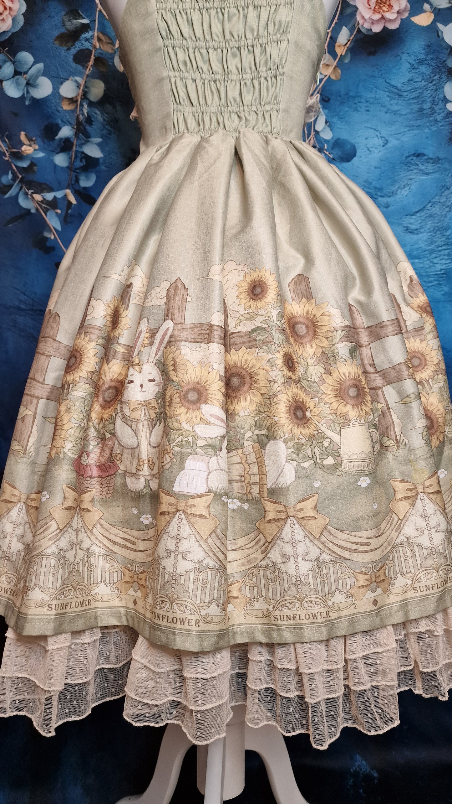 Classic Lolita Kleid "Sunflowers and Rabbits" Frühlingskleid
