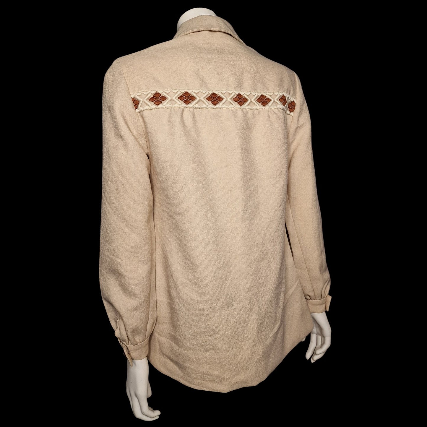 Vintage 70er Jahre „Shacket“ Hemdjacke mit Flecht-Detail Western M