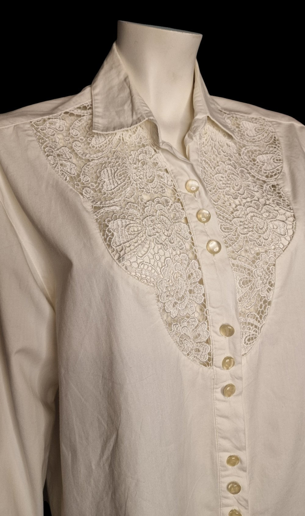 ✨ Vintage-Schatz von Andrea Mare Nostalgische Bluse mit Spitze weiß M ✨