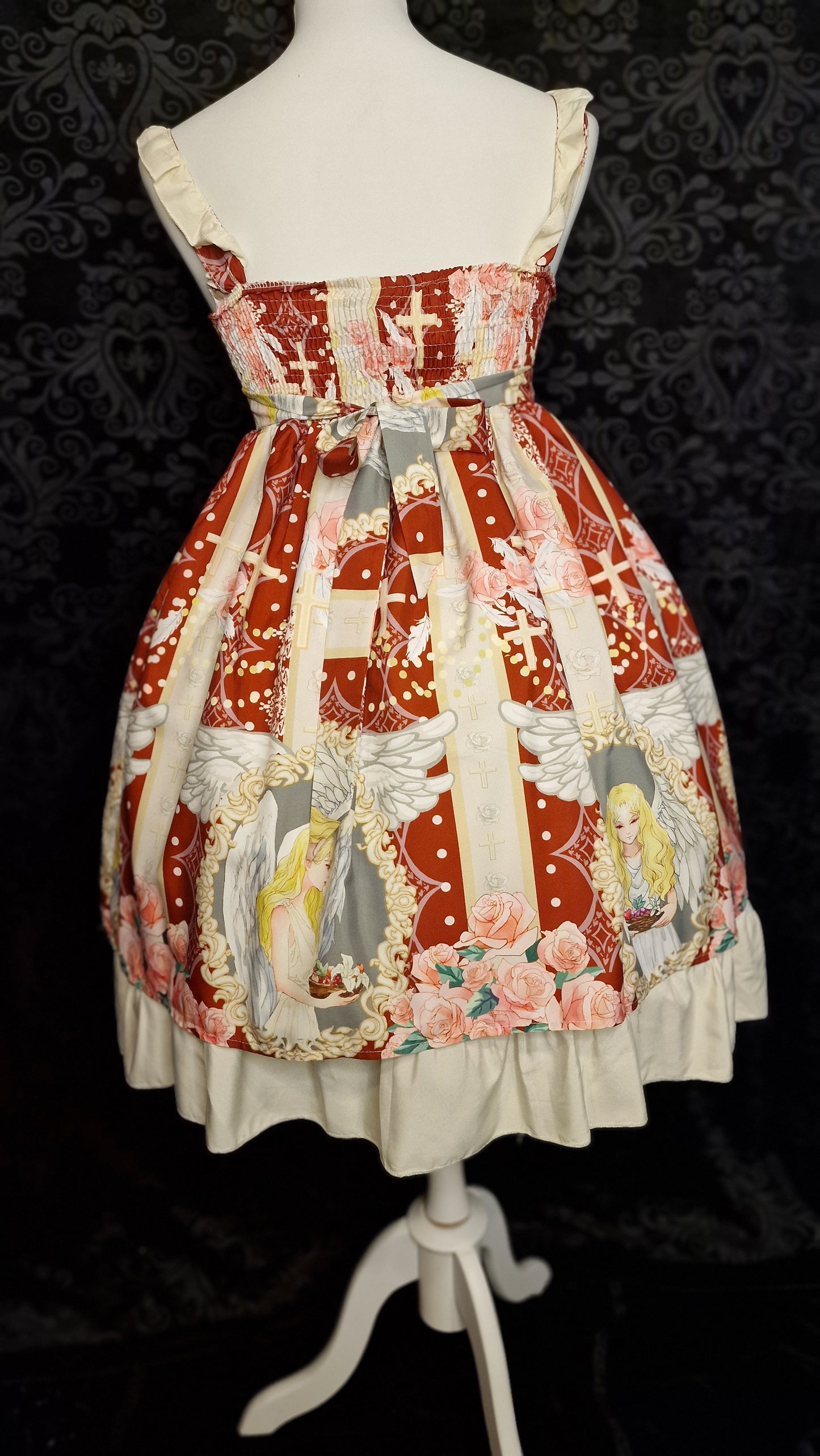 Sweet Lolita JSK – „Himmlischer Engel & Rosen“-Print Gr. S