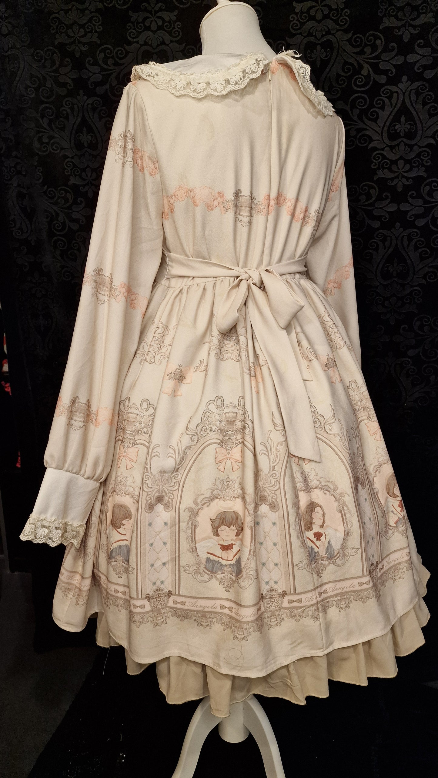 Lolita Kleid OP im viktorianischem Stil Angela Print Creme M/L