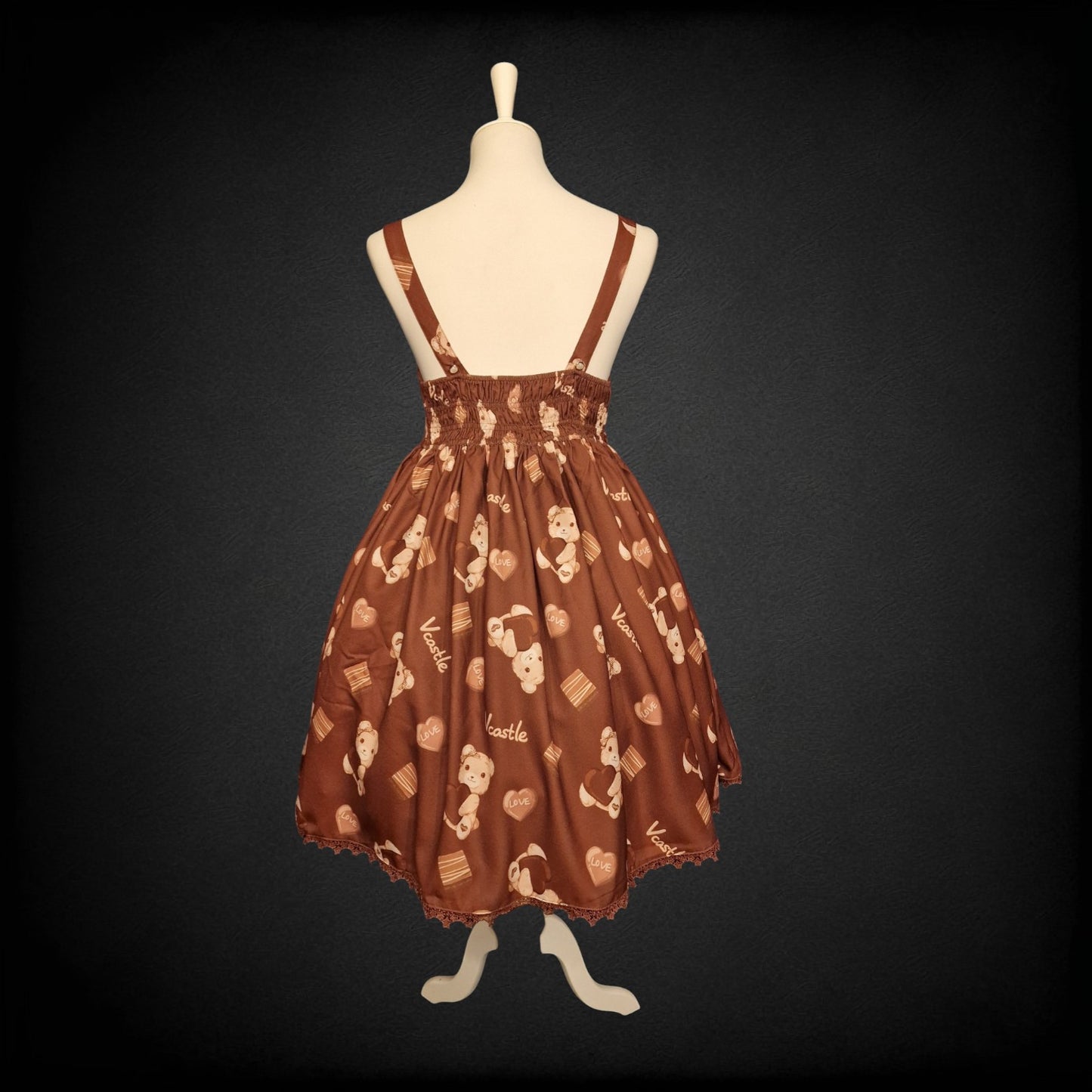 Kawaii süßes Vcastle Lolita Kleid JSK – Chocolate Brown Bear LOVE L