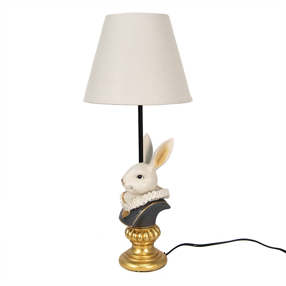 Tischlampe Rabbit Ø 23x53 cm Beiger Schreibtisch aus Kunststoff