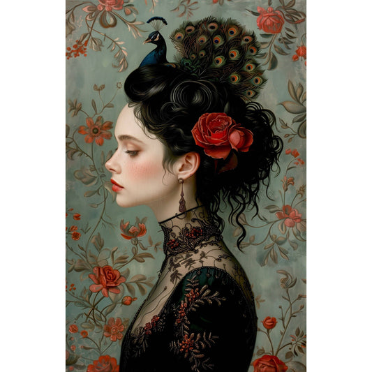 Viktorian Lady barocke Grußkarte mit Umschlag