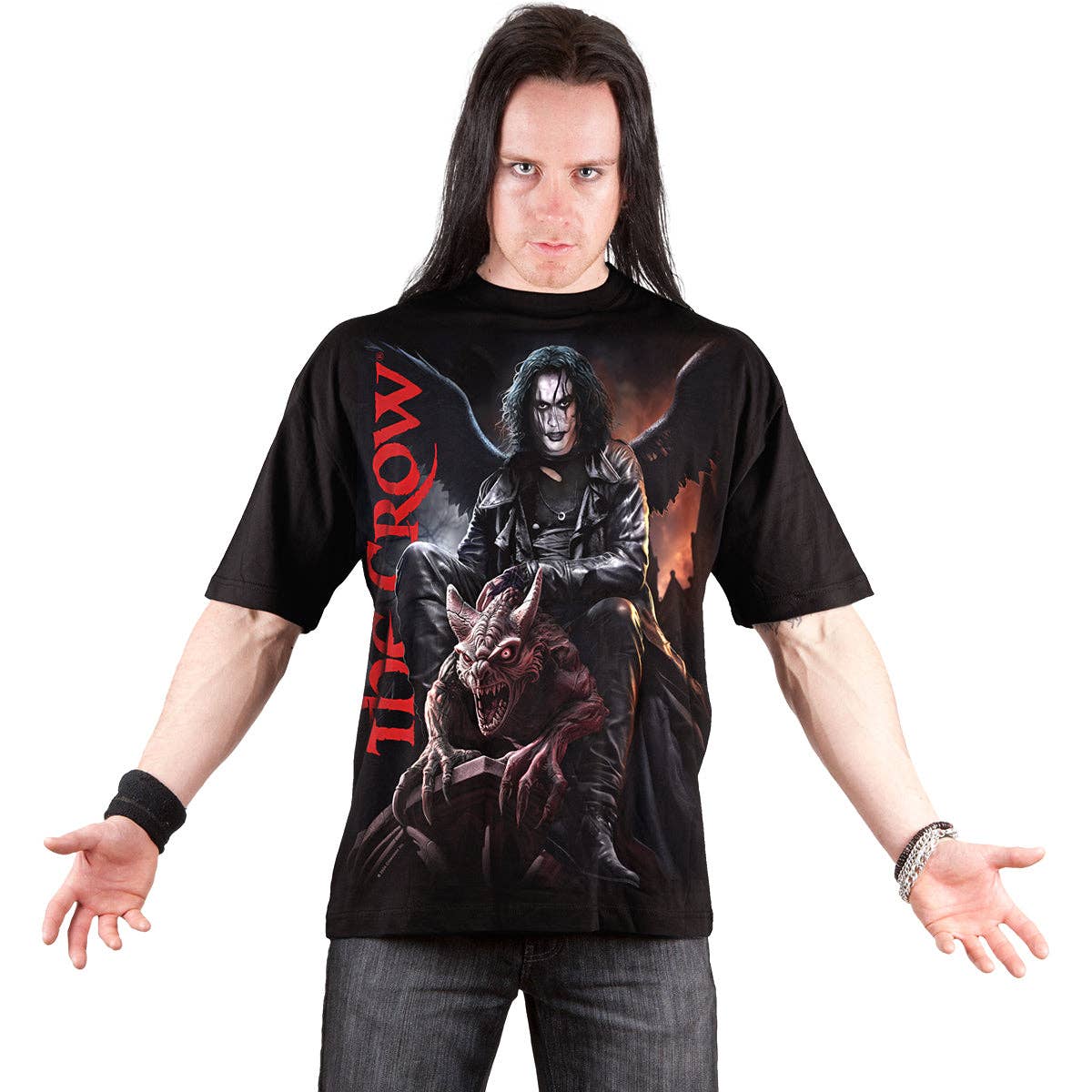 THE CROW - GARGOYLE - T-Shirt mit Frontdruck schwarz