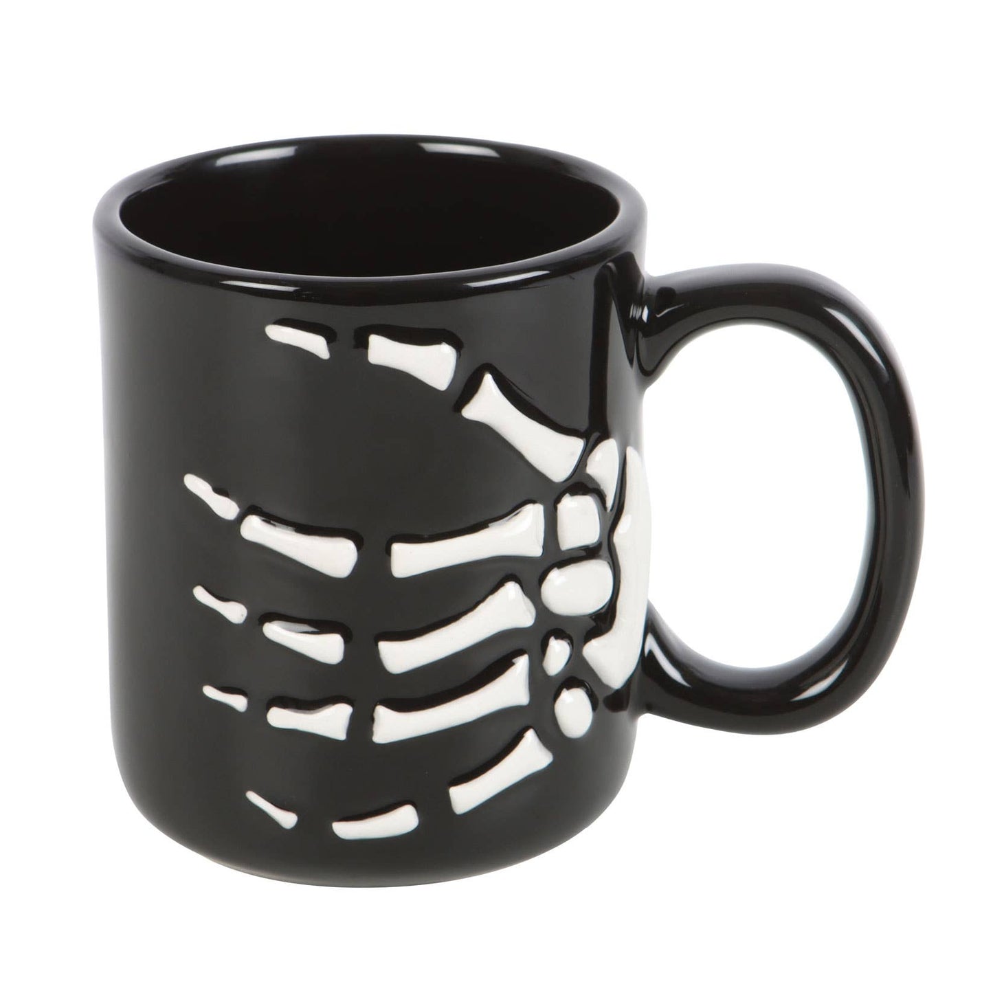Gothic Halloween Tasse Becher mit Skeletthand schwarz