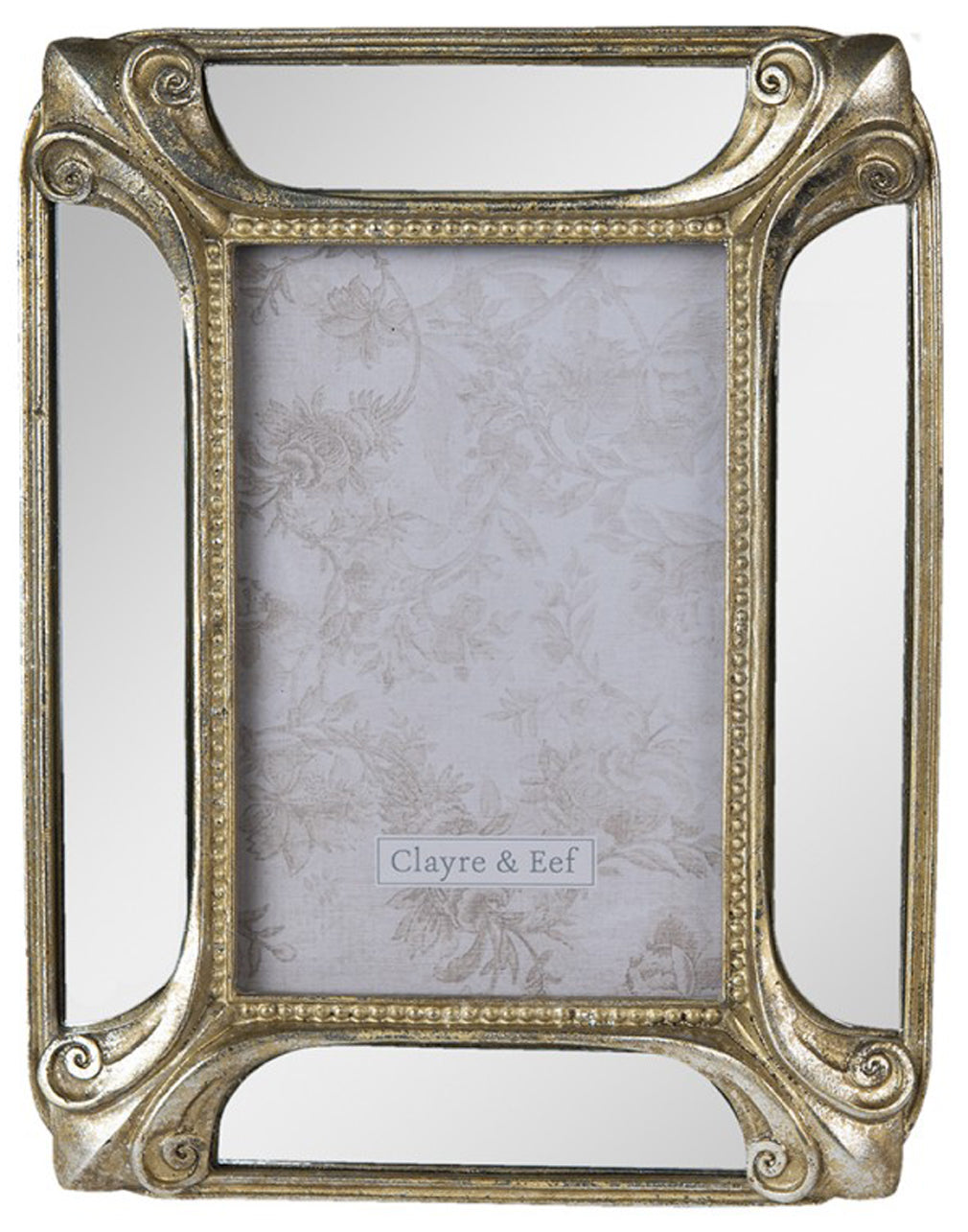 Jugendstil Bilderrahmen goldfarben mit Glaseinsatz 10x15