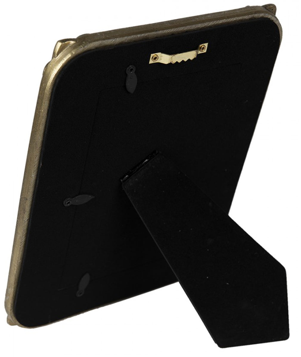 Jugendstil Bilderrahmen goldfarben mit Glaseinsatz 10x15
