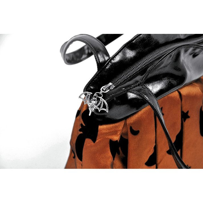 Halloween Beuteltasche in schwarz-orange Fledermausmotiv