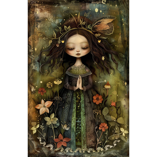 Fairytale Woodland kleine Elfe Grußkarte