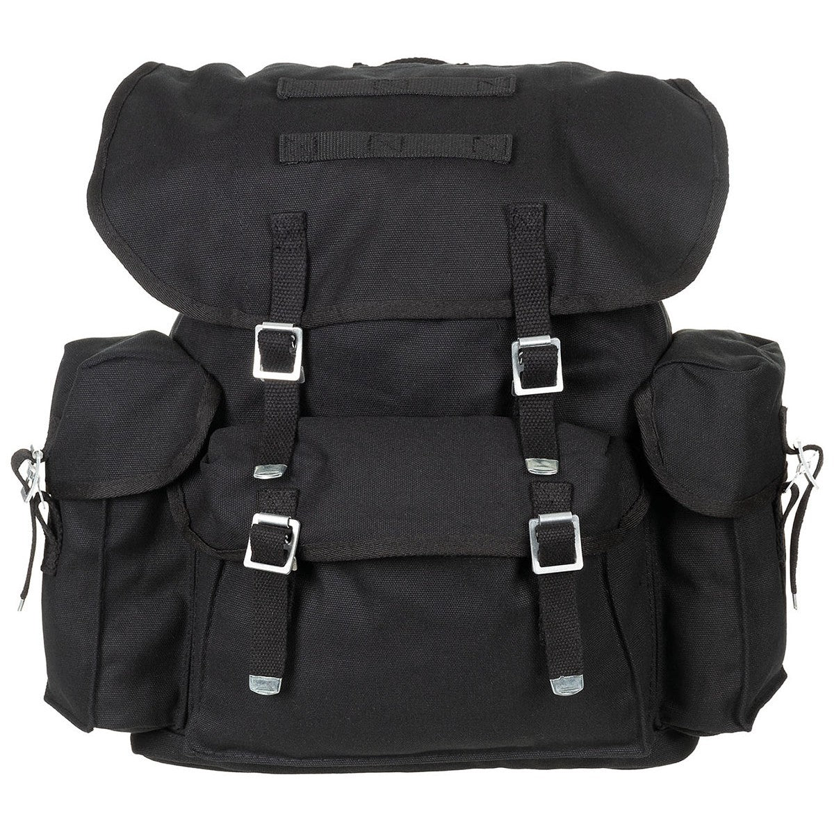 Military Rucksack in schwarz mit Schnallen