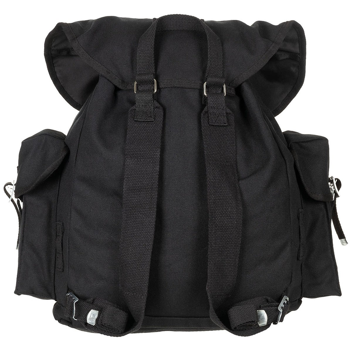 Military Rucksack in schwarz mit Schnallen