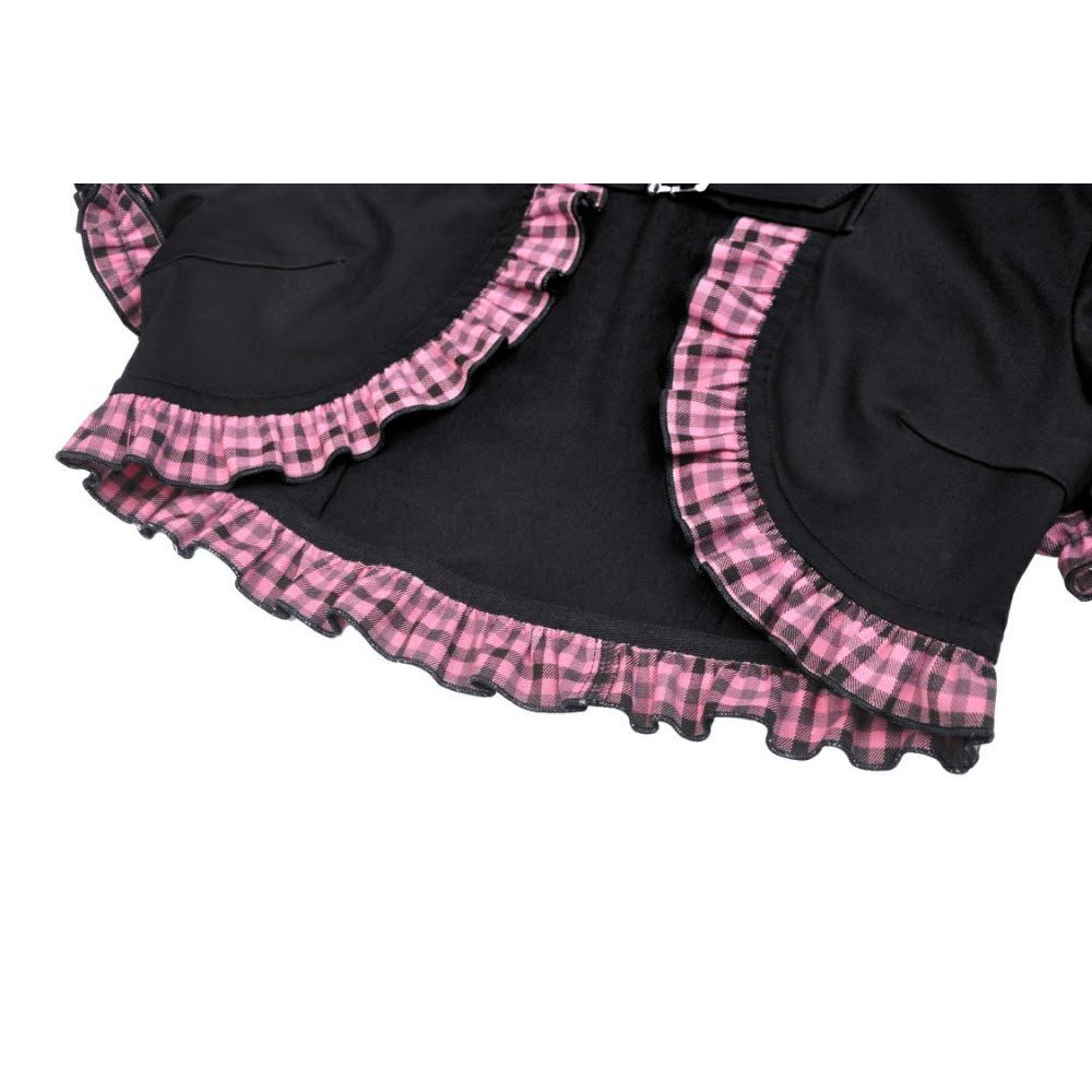 Gothic Kawaii Bolero schwarz-pink mit Katzenohren