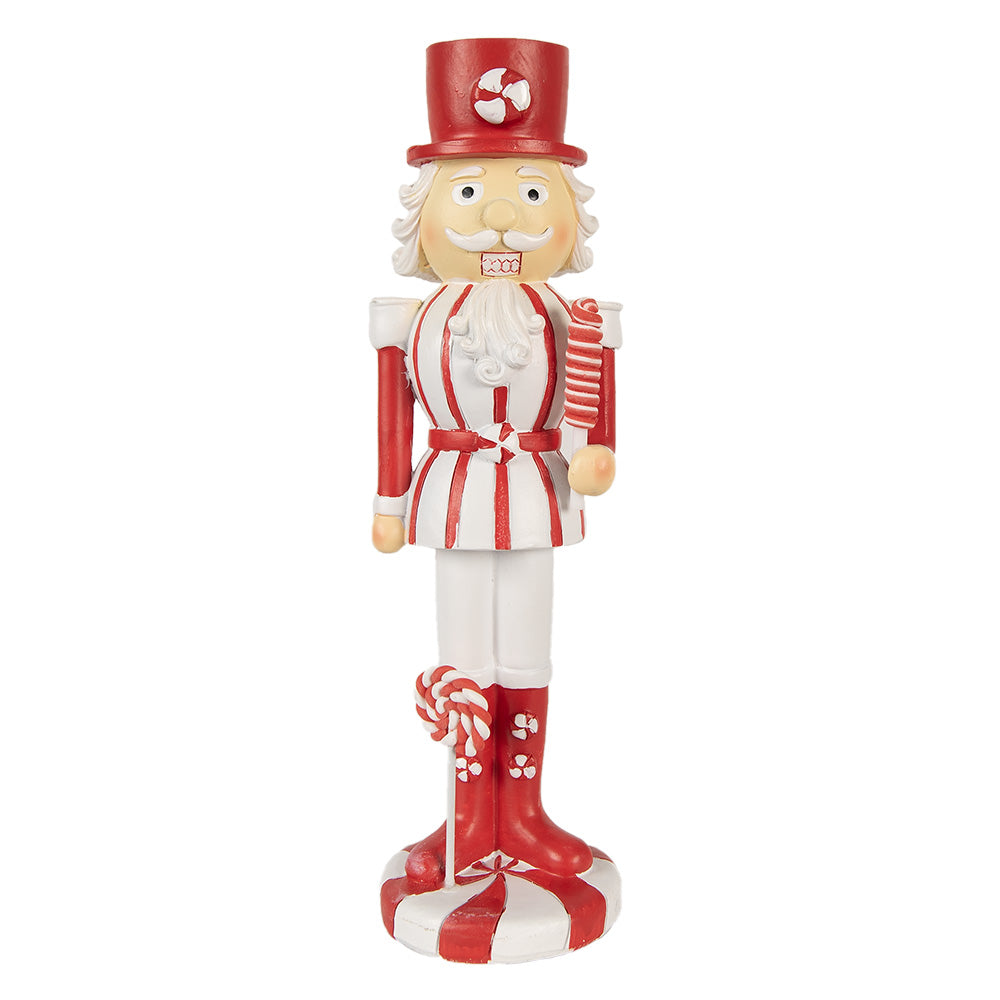 Weihnachtsdekofigur Nussknacker 23 cm, weiss-rot Lollipop