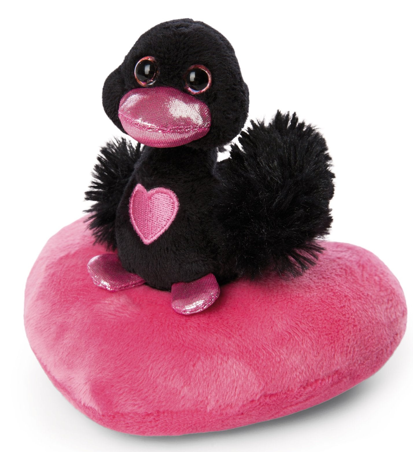 Nici Kuscheltier Love Classic, Schwan schwarz auf Herz 10 cm