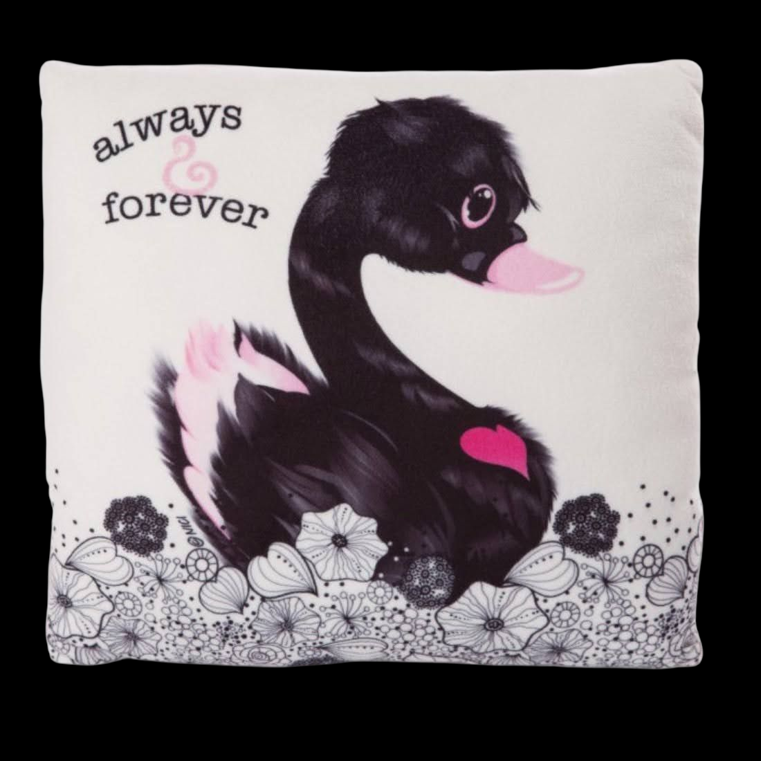 Nici Kuschel Kissen Quadratisches Kissen Schwarzer Love Schwan