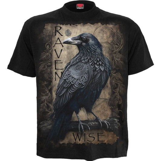 Gothic Shirt Raven Wise Spiral Schwarz