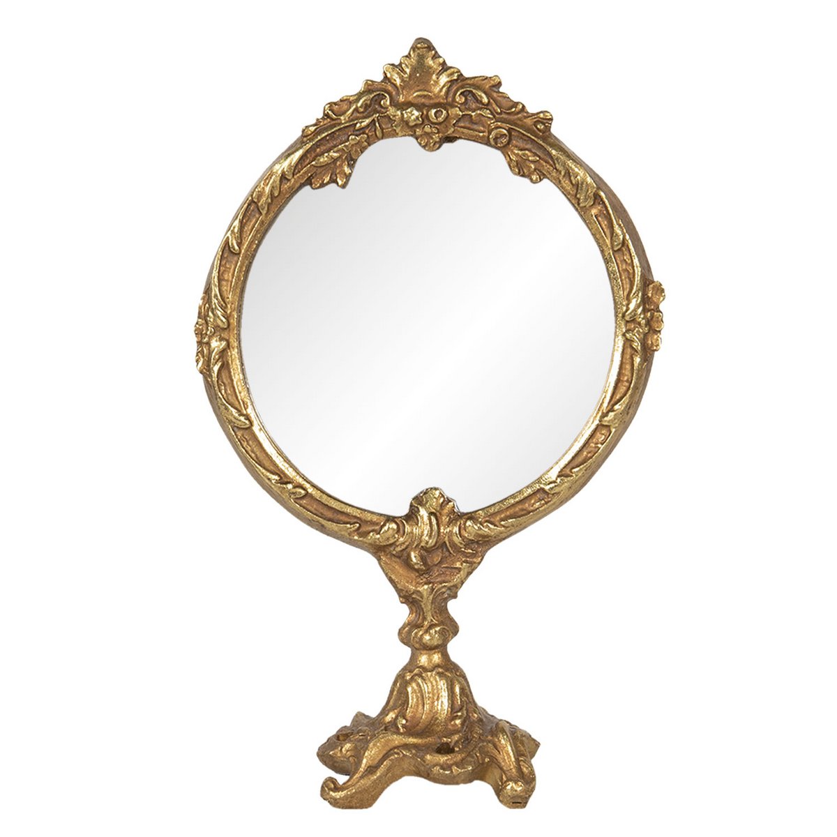 Kleiner Tischspiegel barock goldfarben 19 cm
