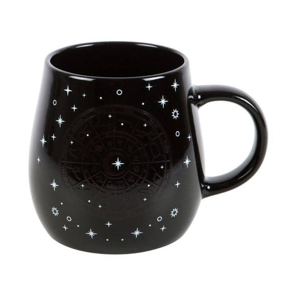 Astrologie Wheel Heat Thermobecher schwarz Gothic Tasse
