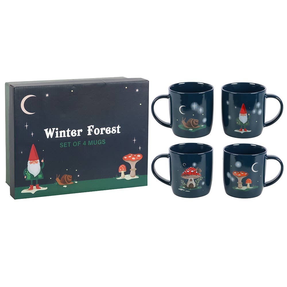 Gnome Sweet Gnome Tassenset 4 Stück vintage Geschenkkkarton