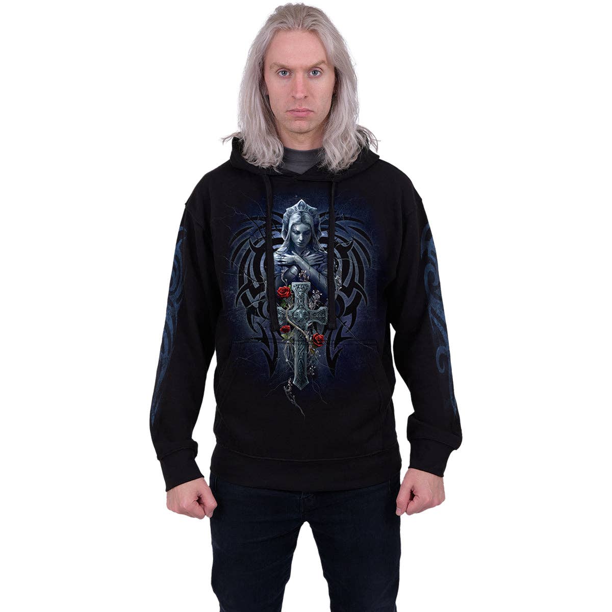 Gothic Spiral Hoodie "Grieving Angel"