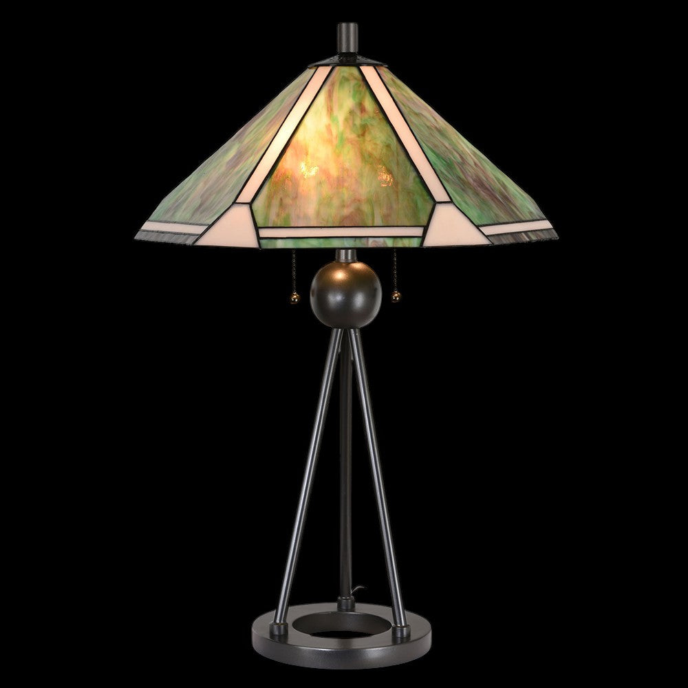 Tiffany Tischlampe Art déco Grün-Braun Ø 50 × 73 cm Clayre & Eef