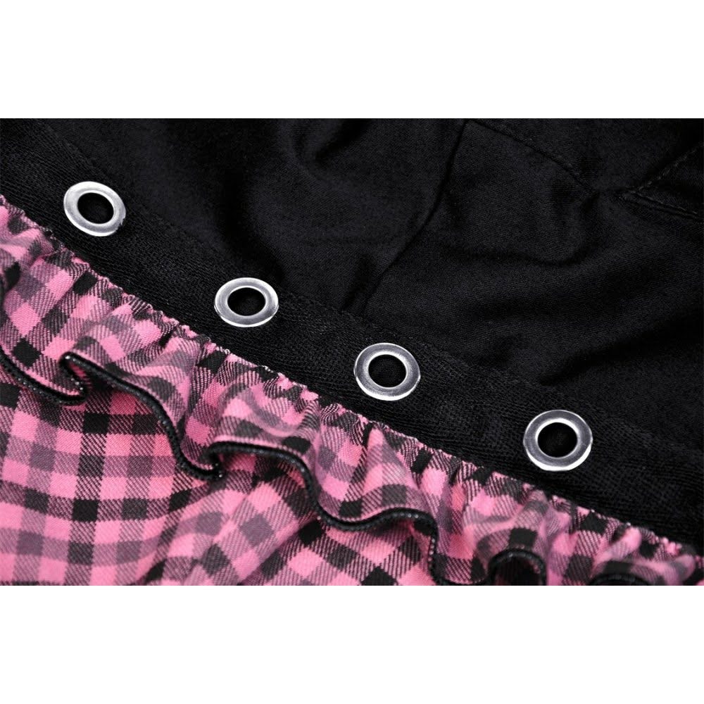 Gothic Kawaii Bolero schwarz-pink mit Katzenohren