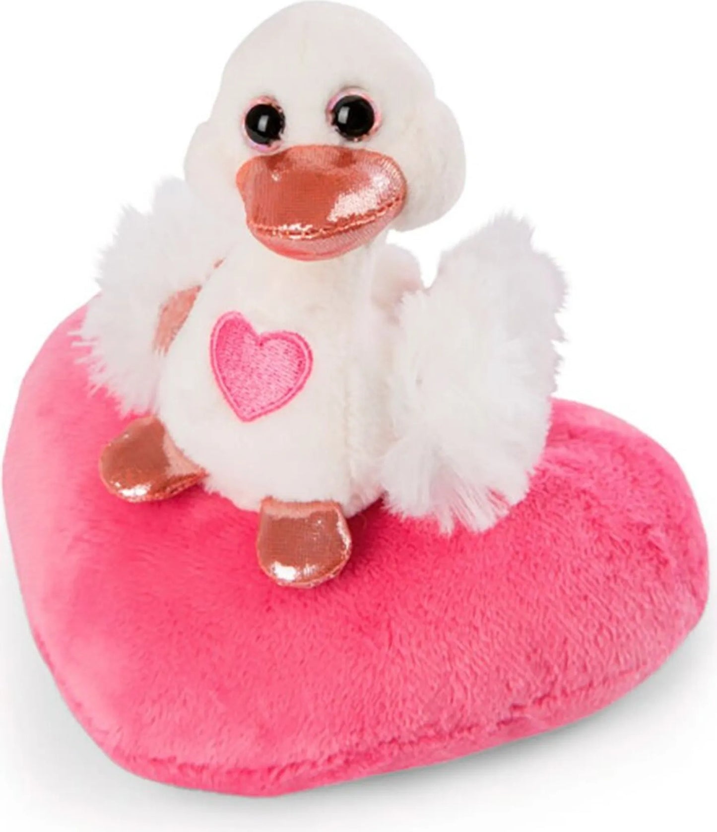 Nici Kuscheltier Love Classic, Schwan weiß auf Herz 10 cm