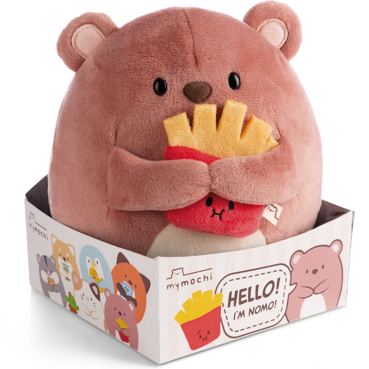 Kuscheltier mymochi Bär Nomo mit Pommes 16 cm Kawaii
