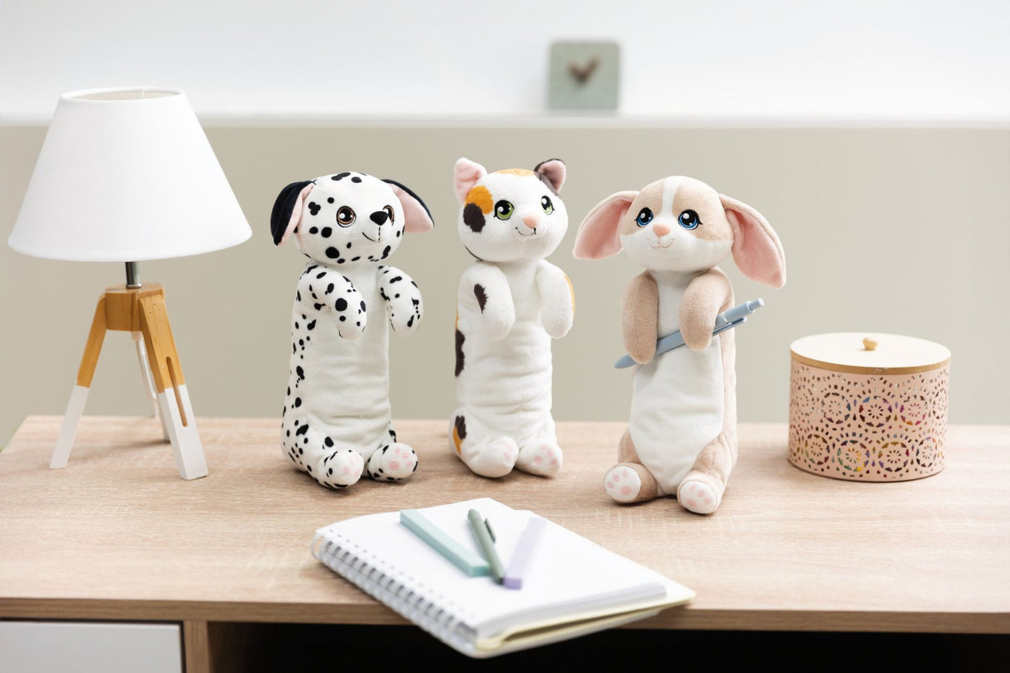 Kuschlige Plüsch Federmappe Hund Dalmatiner Pouchimals