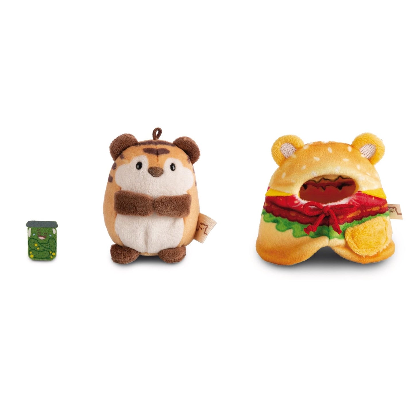 Nici Kuscheltier Set Tiger Tiggy mit Gurkenglas u. Hamburgerkostüm