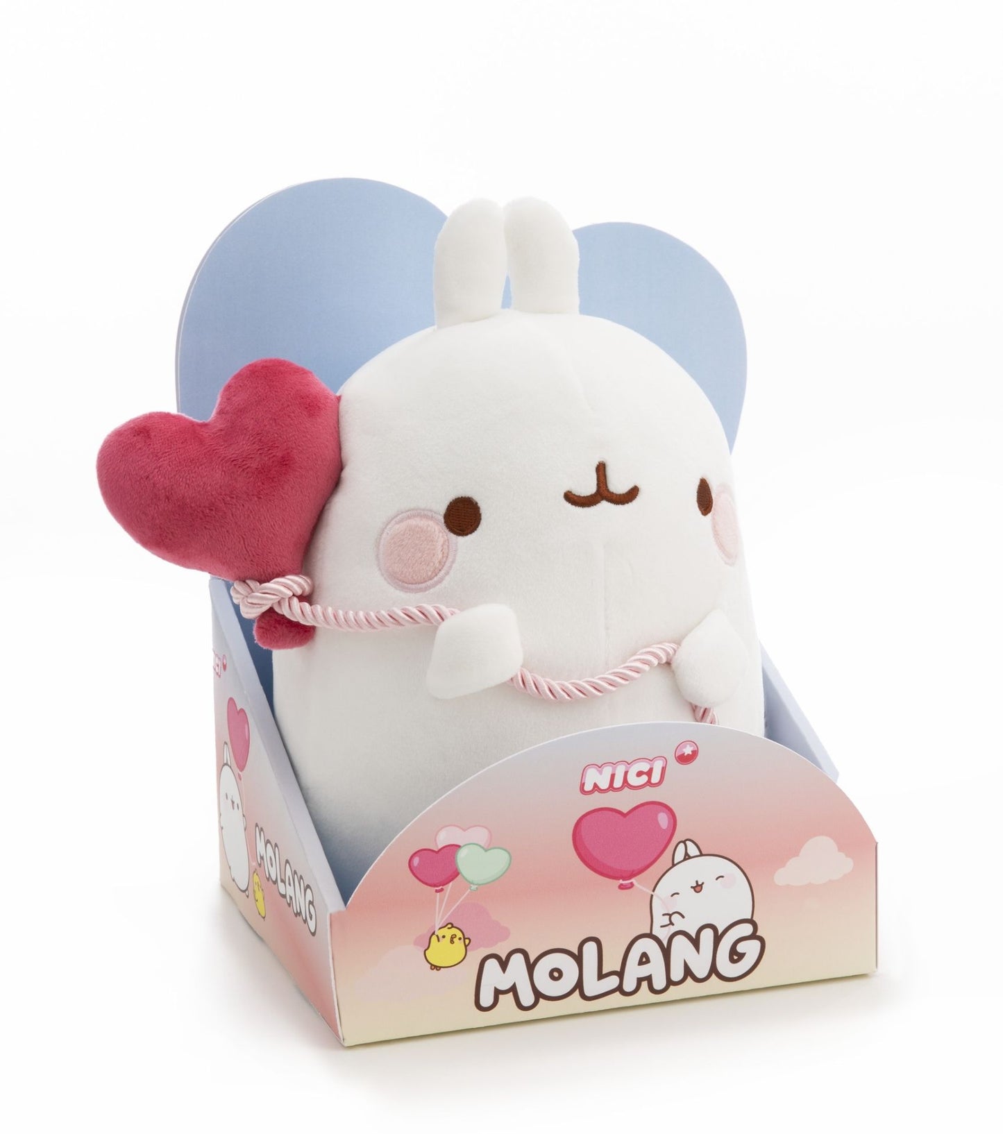 Nici Kuscheltier Molang 24cm mit Herzballon in Geschenkverpackung