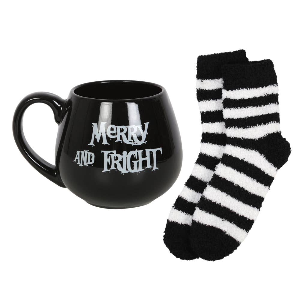 Merry and Fright Gothic Christmas Becher- und Socken-Set