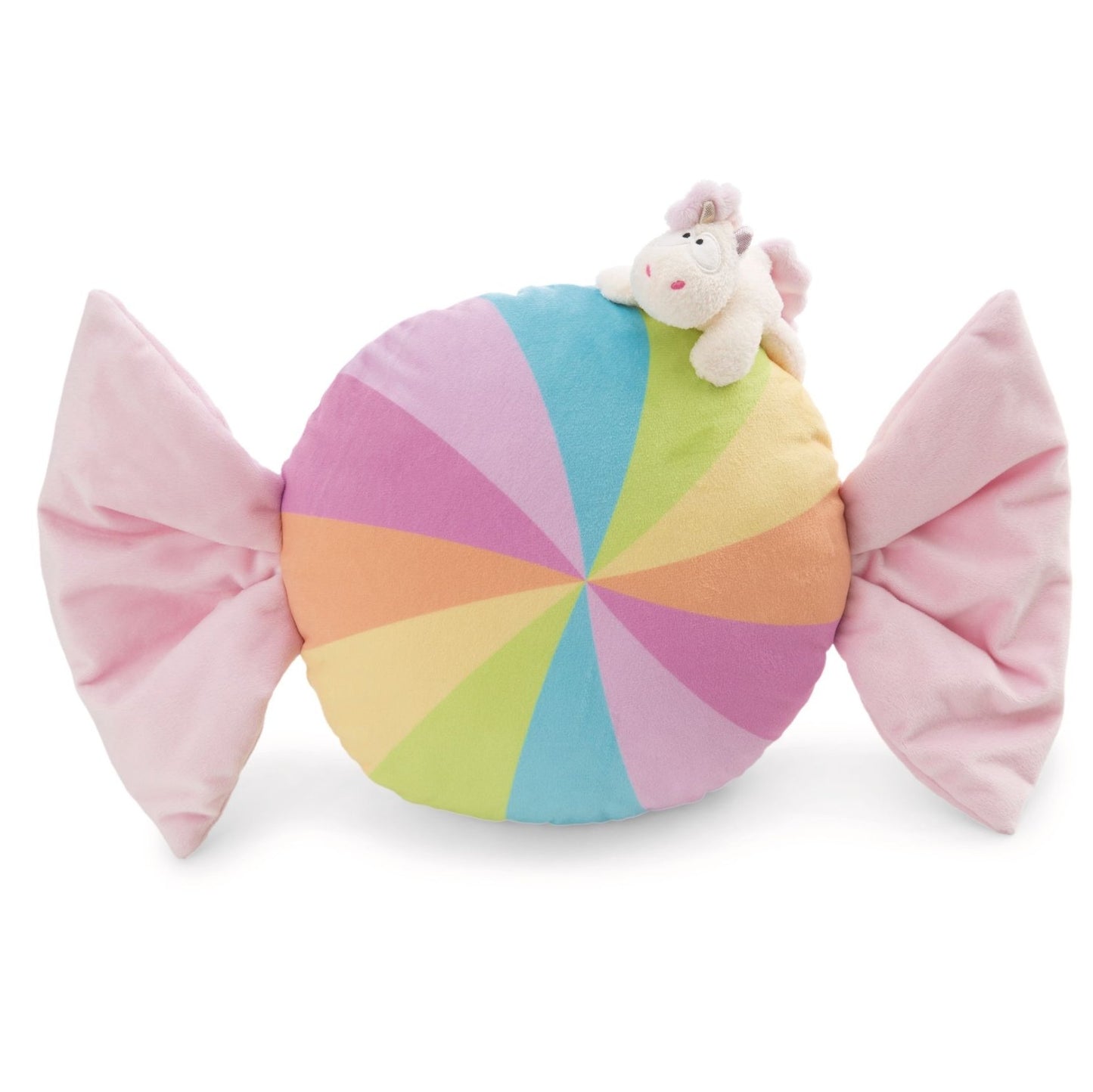 Nici Bonbonförmiges Kissen mit Kuscheltier Einhorn