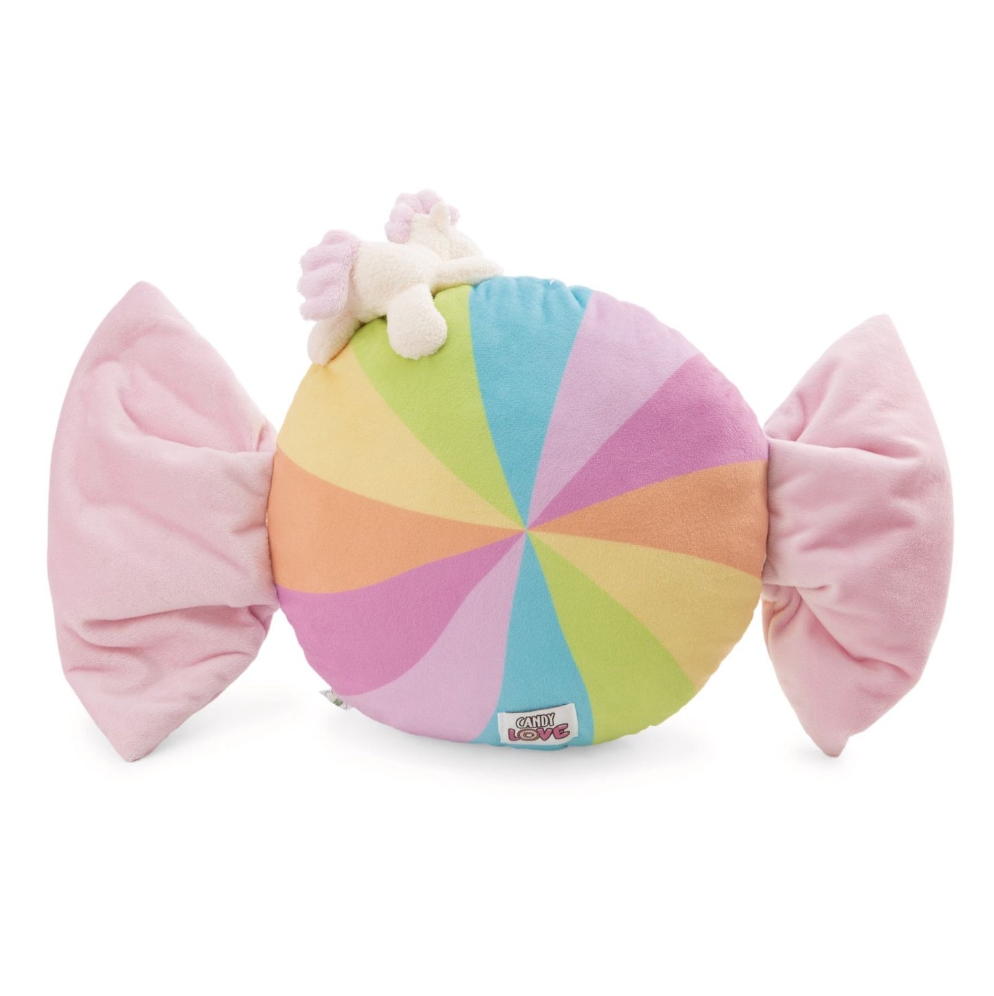 Nici Bonbonförmiges Kissen mit Kuscheltier Einhorn
