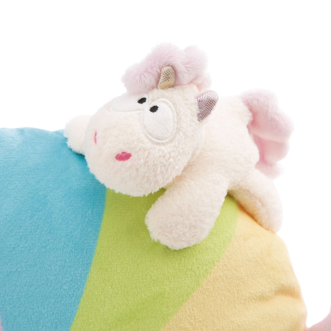 Nici Bonbonförmiges Kissen mit Kuscheltier Einhorn