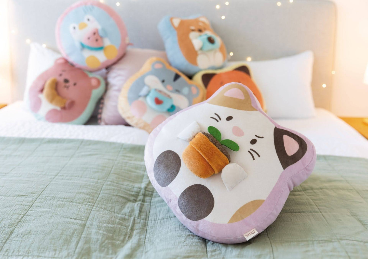 Nici mymochi Kuscheltier 3D Dekokissen Katze Angy mit Blumentopf